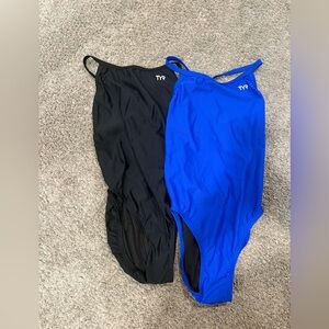 TYR Black and Royal Blue Swimwear Set